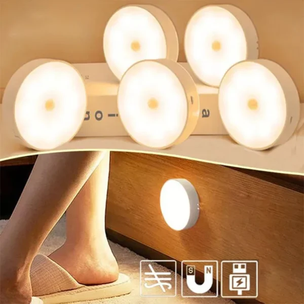 3Color Adjustable LED Night Light USB Rechargeable Night Lamp For Kitchen Cabinet Wardrobe Lamp Staircase Wireless Closet Light - Image 1
