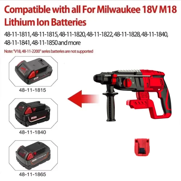 28MM Brushless Electric Hammer Drill Rotary Cordless Rechargeable Power Tools Compatible with Makita Dewalt Milw - Image 6