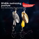 New Metal Spinner Spoon Fishing Lure Micro Rotating Sequins Bait Single Hook and Triple Hook Sequins Spoon Fishing Lures Tackles - Image 2