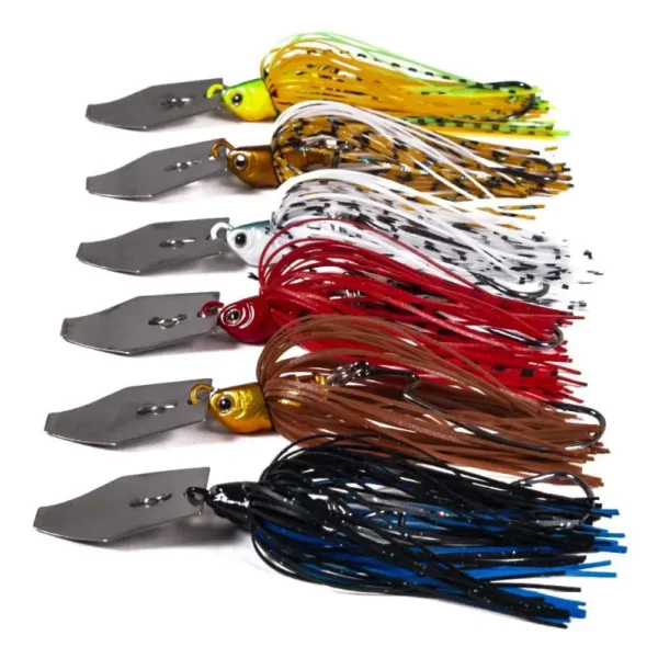 Jig Bass Fishing Lure with Weed Guard Vibrating Fishing Lure Blade Skirted Swimming Bass Jigs Metal Spinner Bait Fishing Tools - Image 1