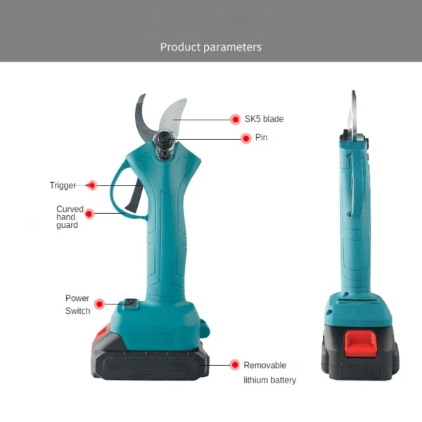Brushless Electric Pruning Shears Garden Fruit Tree Bonsai Cordless Electric Garden Scissors Garden Tool for Makita Battery - Image 6