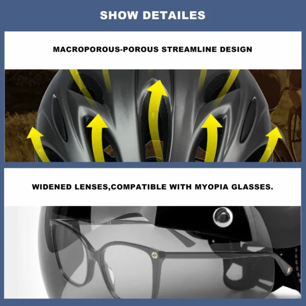 Cycling Helmet with Taillight for Men and Women, 4 Modes to Switch Bicycle Helmet, MTB Road Bike, E-Bike Motorcycle - Image 6
