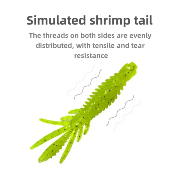 10PCS Soft Floating Shrimp Larva Baits 1.8g-2.2g Silicone Shrimp Fishing Lures Rubber Worm Swimbaits Pike Wobblers Bait Tackles - Image 4