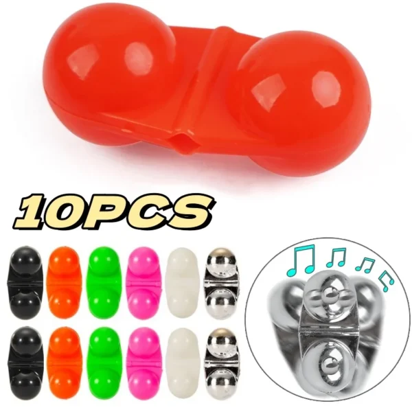 Fishing Double Rattle Beads Fishing Attractor Bell Plastic Catfish Bass Rig Rattles Bells Sea Fishing Bait Alarm Loud Bells Tool - Image 1