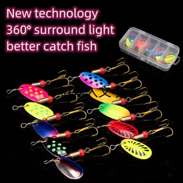 16/10pcs Fishing Spinner Metal Lures with Tackle Boxes Crankbaits Wobblers Metal Sequin Trout Spoon With Hooks for Carp Fishing - Image 4