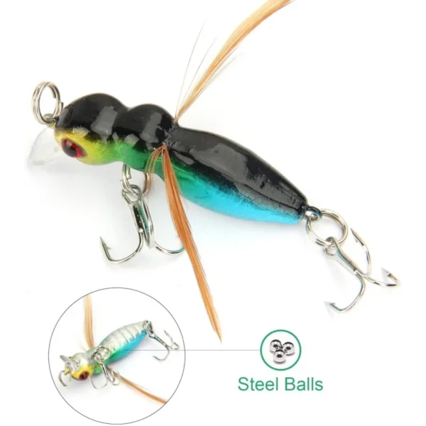 Artificial Insect Lures Mini Bionic Ant Hard Baits Topwater Crank Baits Minnow Sinking Wobbler Fishing Lures with Treble Hooks - Image 6