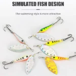 5 Pcs Rotating Metal Spinner Fishing Lures Artificial Hard Baits Rotating Metal Wobblers Freshwater Treble Hook Tackle - Image 5