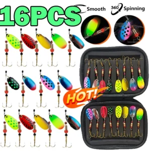 16/10pcs Fishing Spinner Metal Lures with Tackle Boxes Crankbaits Wobblers Metal Sequin Trout Spoon With Hooks for Carp Fishing