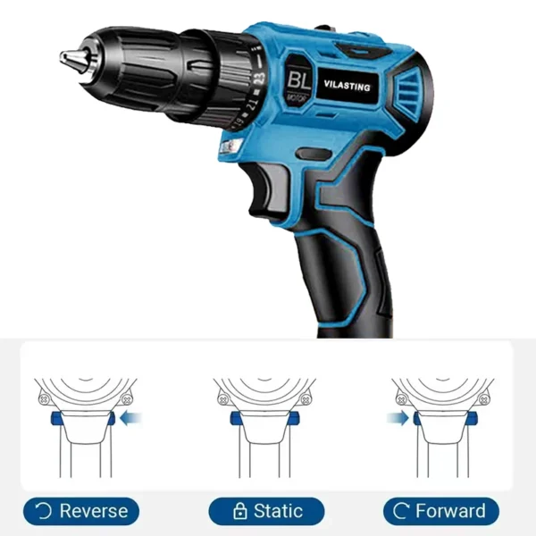 Brushless Electric Drill Cordless Rechargeable Screwdriver 2 Speed 10mm 23+1 Torque Hand Power Driver Tools Fit Makita Battery - Image 3