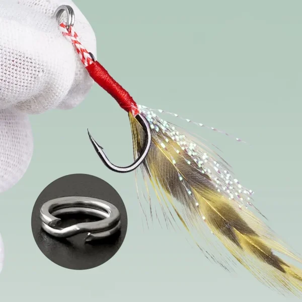 Metal Saltwater Fishing Lures Vertical Slow Pitch Fishing Hooks Fishing Jigging Spoon with Assist Hooks Artificial Bait Tackle - Image 3