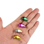 Mini Crankbaits Artificial 3D Eyes Fishing Hard Bait Lifelike Fishing Lure with Trident Hook Topwater Lures for Trout Bass Perch - Image 3