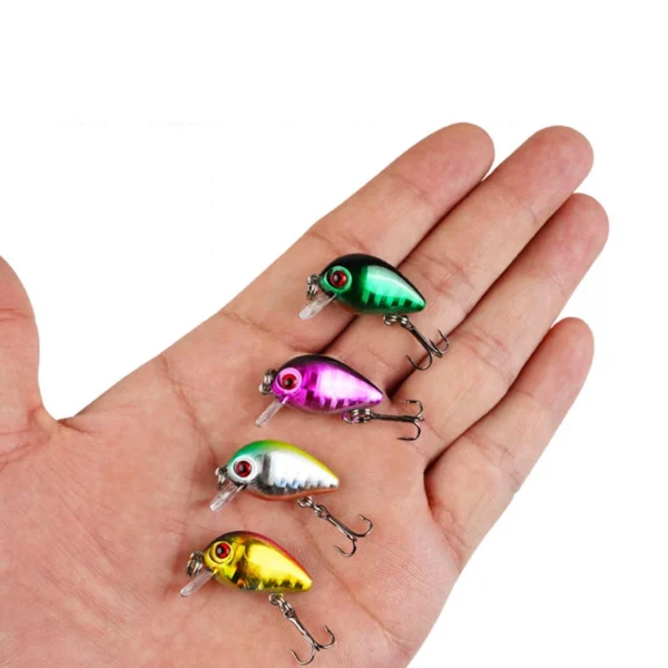 Mini Crankbaits Artificial 3D Eyes Fishing Hard Bait Lifelike Fishing Lure with Trident Hook Topwater Lures for Trout Bass Perch - Image 3