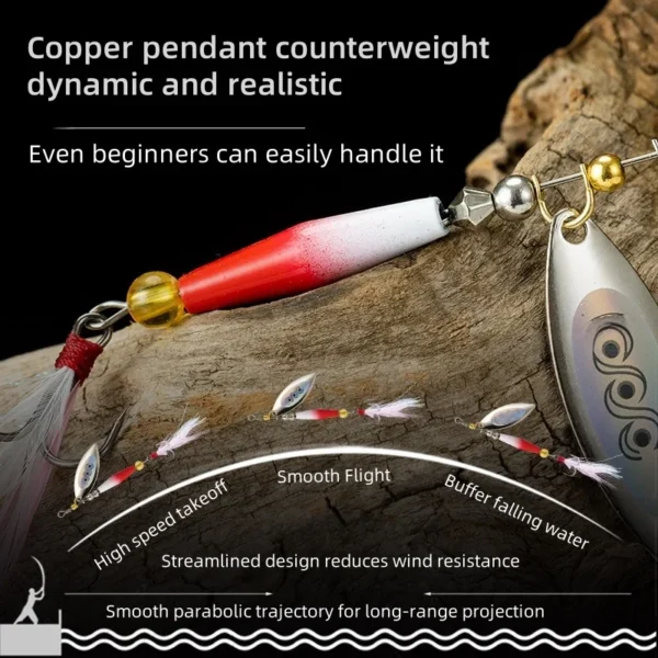 Fishing Lure Spinner Blade Lure Bait 7.1G10G Spoon Lures Pike Metal Bass Hard Bait with Feather Hooks Fishing Accessories - Image 3