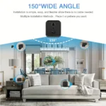 3MP HD video Wifi Camera,Wire-free smart security samera,Mini Nanny Cam Wireless Works with PIR motion detection,night vision, - Image 6