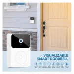 Wireless smart video doorbell, 2.4G WiFi home security camera, 2-way audio, night vision, battery, secure home monitoring