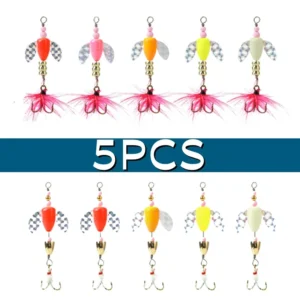 Fishing Spinner Lure Glitter Realistic Swim Bait Rotating Sequin Bionic Bait with Hook Tackle Hard Bait Trout Salmon Bass Lures