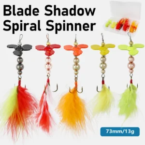 5PCS Composite Rotating Sequin propeller Bait Treble Hook Wobblers Swinging Metal Mine Lure Fish Tackle
