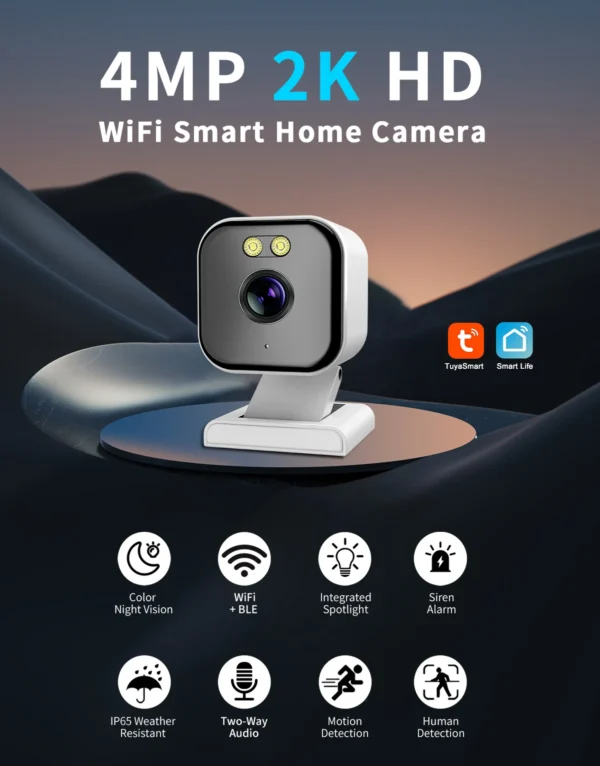 Mini surveillance camera, indoor/outdoor security camera,Home camera,Baby sitter Cam Easy installation,Two-way audio frequency - Image 3