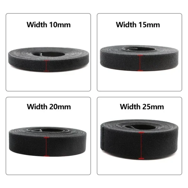 5Meter/Roll Reusable Cable Tie Width 10 15 20 25mm Hook Loop Bundle DIY Accessories Double-sided Straps Wire Management Fastener - Image 2