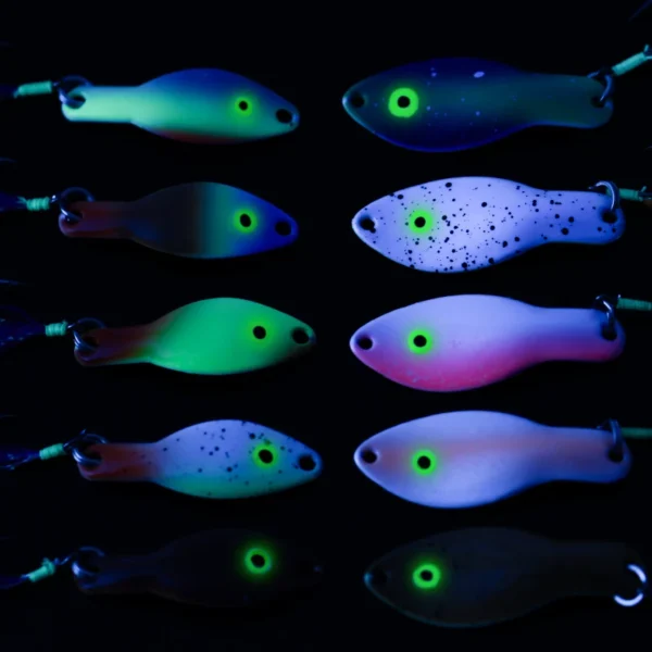 10/5PCS Metal Fishing Lures Spinner Hard Baits Luminous UV Spinner Bait Painting Spoon Fishing Lure Feather Fishing Accessories - Image 5