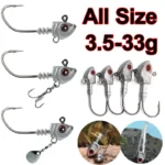 3PCS Jighead Fishhooks 3.5g-33g Fishing Hooks With Treble Hook Sequin Spoon Soft Worm Assist Fishing Hooks Soft Worm Accessories