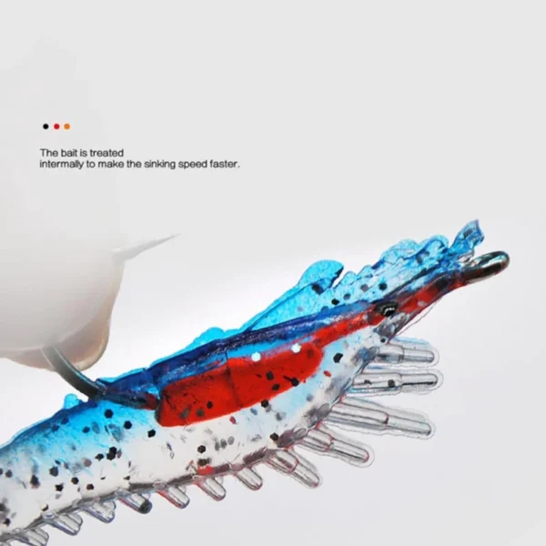 Simulation Shrimp Fishing Lure Soft Artificial Shrimp Plastic Fishing Lure with Hook Durable Swimbait Fishing Tackle Accessories - Image 5