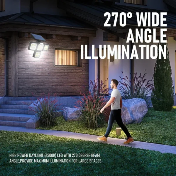 138/198/333 LED Solar Lights Outdoor Motion Sensor Human Induction Adjustable Head IP65 Waterproof Solar Power Wall Lamp - Image 3