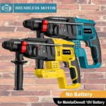 Brushless 26MM Electric Hammer Drill Multifunctional Rotary Cordless Rechargeable Power Tools Fit Makita/Dewalt 18V Battery