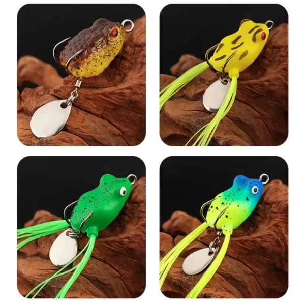 Soft Tube Bait Frog Lures Set Plastic Fishing Lure with Hooks Top Water Bass Fishing Lures for Bass Saltwater Freshwater Fishing - Image 5