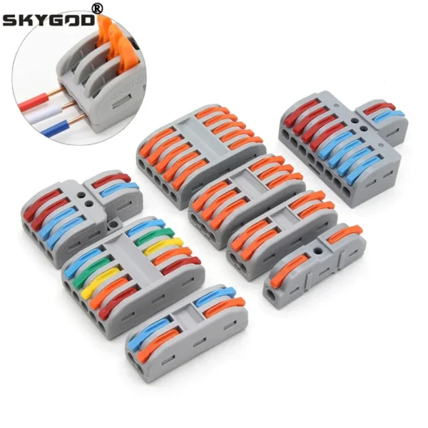 Quick Wire Connectors Universal Compact Splicing Wiring 0.08-4.0mm2 Cable Connection Push-in Conductor Terminal - Image 1