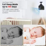 3MP HD Wifi surveillance camera, mini wireless PIR motion detection, night vision, two-way audio, 2800 mah safe battery - Image 5