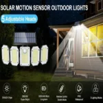 5 Heads Solar 300 LED Light Outdoor Motion Sensor Waterproof Wide-angle Illumination Wall Lamp Garden Courtyard Street Lights - Image 6