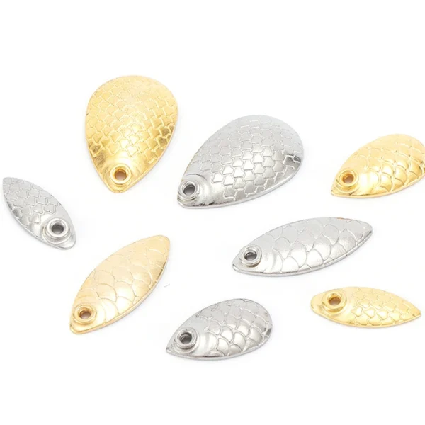 100/80/50PCS New Metal Copper Lure Fishing Spinner Blades Tackle Willow Blades Smooth DIY Accessories Noise Not Hurt Line Sequin - Image 3