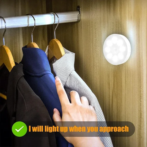 6-Pack Under Cabinet Lighting, Rechargeable Motion Sensor Puck Lights, 3Color Temps Night Light, Magnetic Stick on Lamp - Image 4