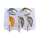 Mini Crankbait Kit Hard Bait Minnow Wobbler Rattletrap Fishing Lures with Treble Hook 3D Life-Like Fishing Eyes Swimbait Baits - Image 4