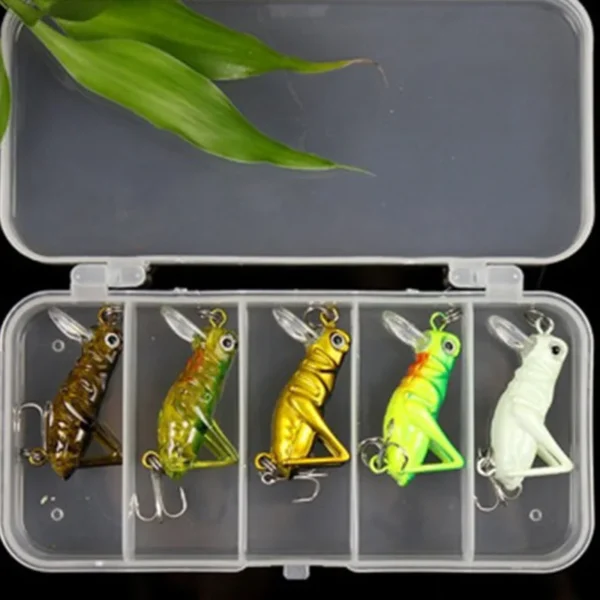 New 3PS Grasshopper Insects Fishing Lures Crap Fishing Artificial Bait Set with Box Jig Wobbler Sea Biomimetic Fishing Tackles - Image 2
