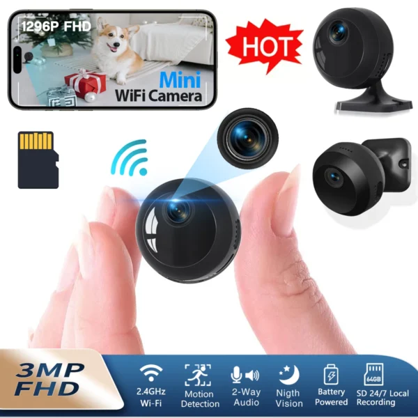 1080P HD security camera Indoor/outdoor surveillance camera,Motion detection,USB charging,Easy installation,Nanny monitoring - Image 1