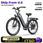 1000 Peak Electric Bike for Adults,up 80 Miles Removable Battery Ebike, 26" Electric E Bike with 7-Speed,Adult Electric Bicycles