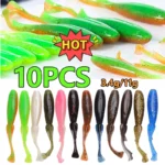 New 10PCS Quality Artificial Silicone Soft Bait Spiner Wobbler Shad 3.4g/11g For Pike Bass T Tail Jigging Pesca Soft Fishing Lur