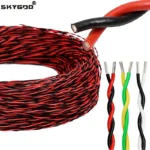 1~10m Heat Resistant Wire AFS200 FEP Twisted 26 24 22 20 18 17 15 13AWG 2Pins High Temperature Electronic Signal Copper Cable