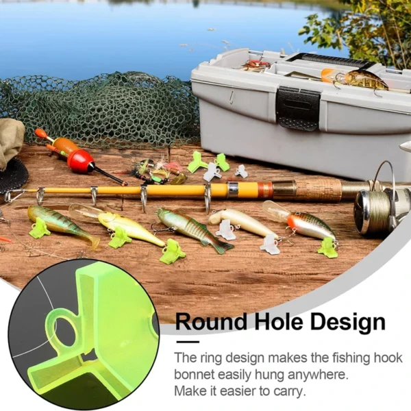 100Pcs/Lot Durable Protector Caps Fishing Out Hook Cover Safety Treble Fish Gear Lightweight Accessories with Slots Sleeves Tool - Image 6
