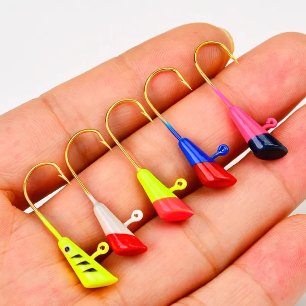 5Pcs/Set 0.8/1.8/2.9g Rainbow Jig Head Hook Sharp Saltwater Freshwater Metal Soft Lure Worm Barb Fishhook Kit Worm Jig Head Hook - Image 5