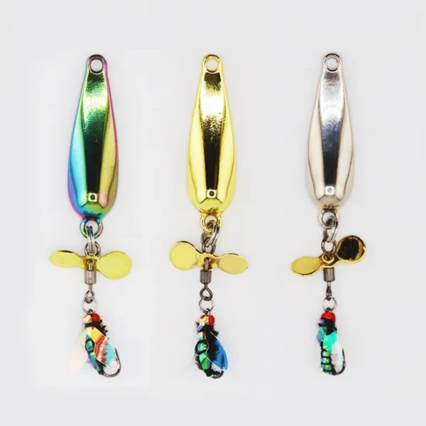 6pcs Metal Lure Bionic Insect With Spoon Spinner Propeller Sequins Insect Bait Bug Worm Flies Lure Fishing Trout Bass Lures - Image 2
