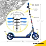 Folding Commuter Kick Scooter for Adults & Teens, Height-Adjustable, ABEC-9 Wheel Bearings - Image 2