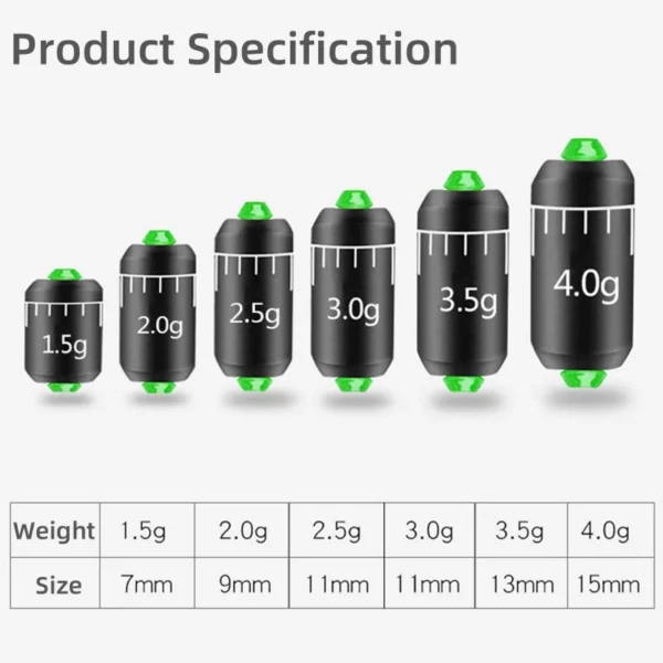 New Water Drop Sinkers with Scale Adjustable Fishing Weights Kit Fishing Alertness Compact Cylindrical Graduated Fishing Sinkers - Image 2