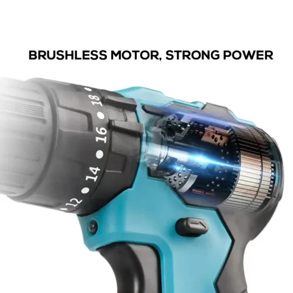 Brushless Electric Drill Cordless Rechargeable Screwdriver 2 Speed 10mm 23+1 Torque Hand Power Driver Tools Fit Makita Battery - Image 2