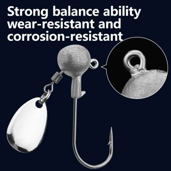 Single Hooks With Rotating Sequins And Swivel Fishing Hook Diy Fish hooks Tackle Accessary Luya soft bait roll t tail worm hook - Image 5