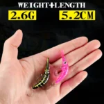 5.2cm/2.6g Micro Rice Worm Slow-sinking Plastic Fake Bait Artificial Hard Bait Bionic Lure Trout Pike Bass Fishing Accessories - Image 4