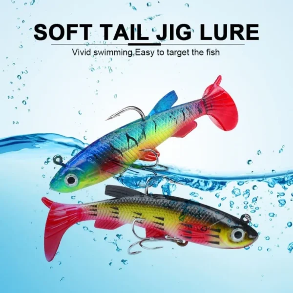 Soft Artificial Fishing Lures Jig Head Silicone Lures with T Tail Bionic Fishing Lures for Saltwater and Freshwater Fishing Tool - Image 2