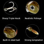 Multi Jointed Swimbait Small Lifelike Hard Wobbler Fish Bait Crankbait Sinking Tackle 3D Sinking Multi Section Bait Fishing Lure - Image 5